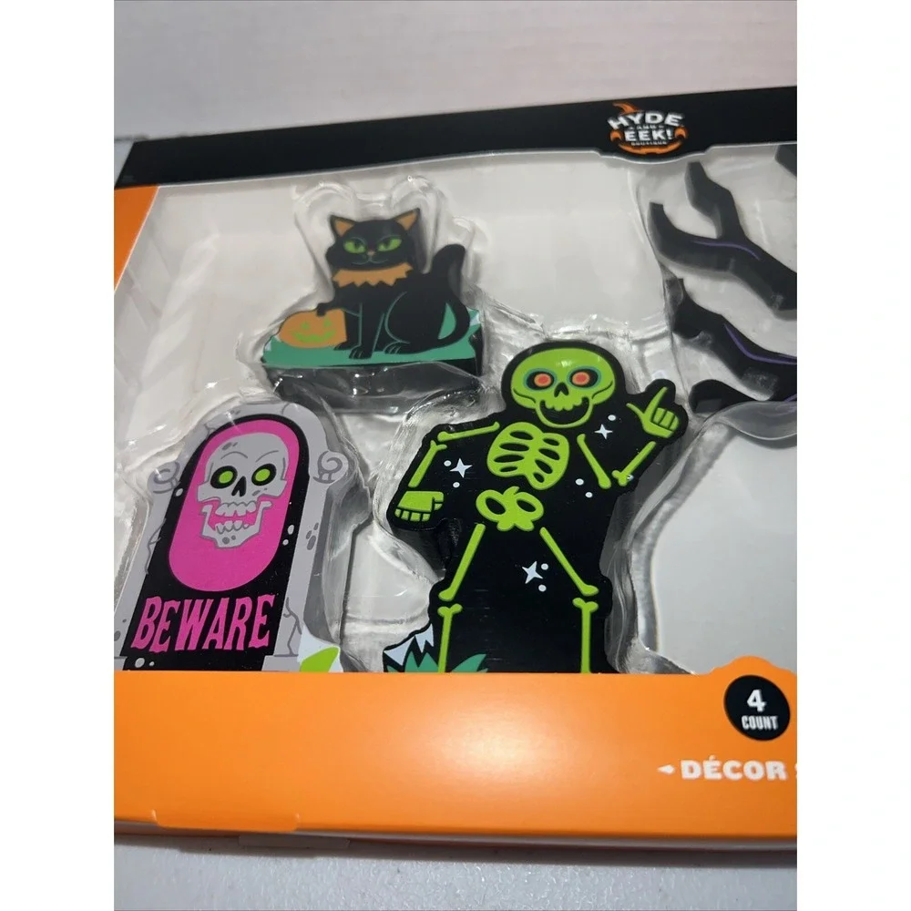 Hyde Eek Halloween Wood Mini Mantle Decor Set Target 2024 Cemetery Cat Spooky